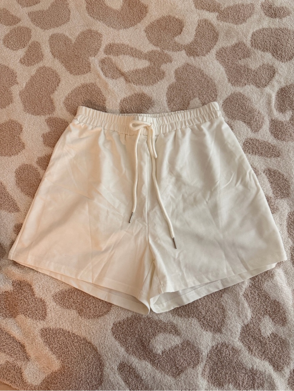 Women's White Drawstring Lounge Shorts